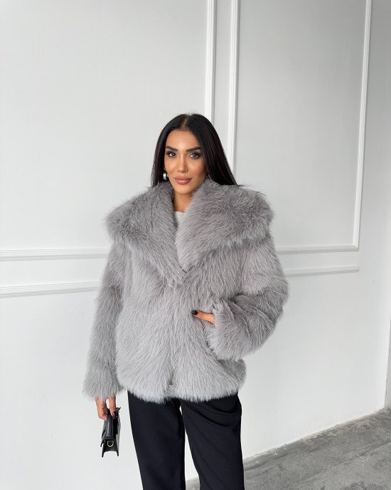 Палто от еко косъм Silver Luxe