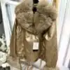 Кожено златно яке с еко косъм - снимка 5