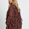 Риза с волани Choco ruffle - снимка 3