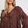 Риза с волани Choco ruffle