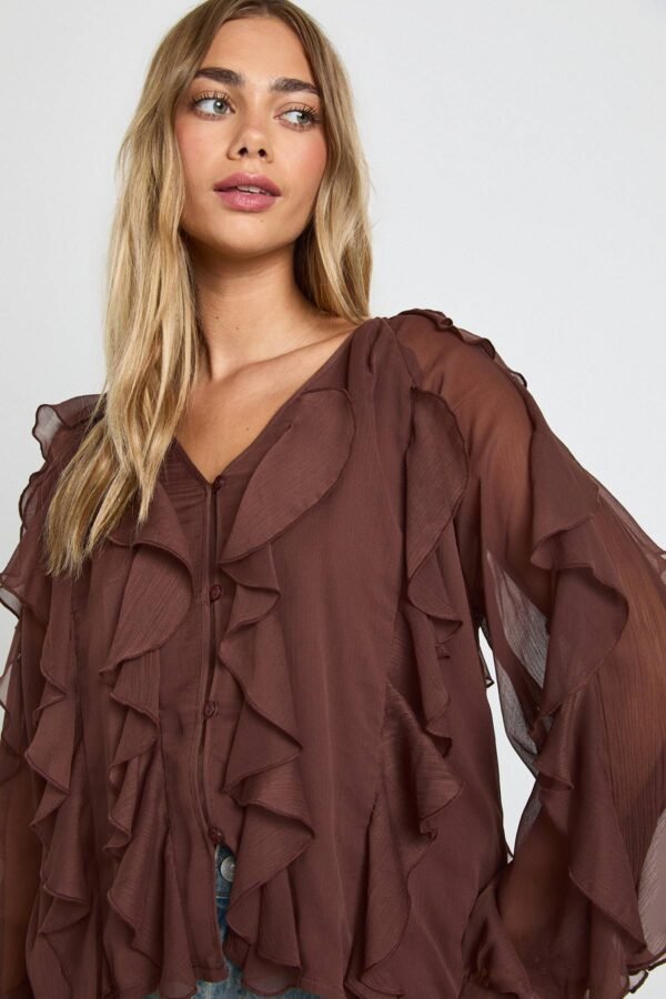 Риза с волани Choco ruffle