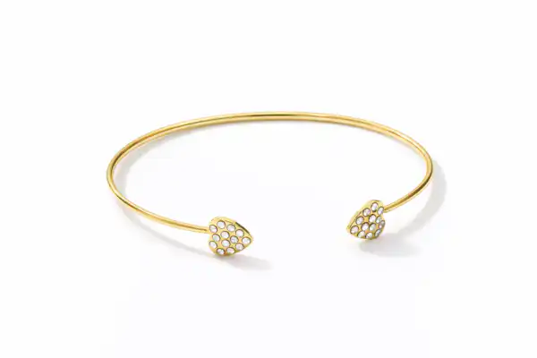 Твърда гривна Diamond hearts