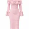 Рокля Rosé Ruffle - снимка 4