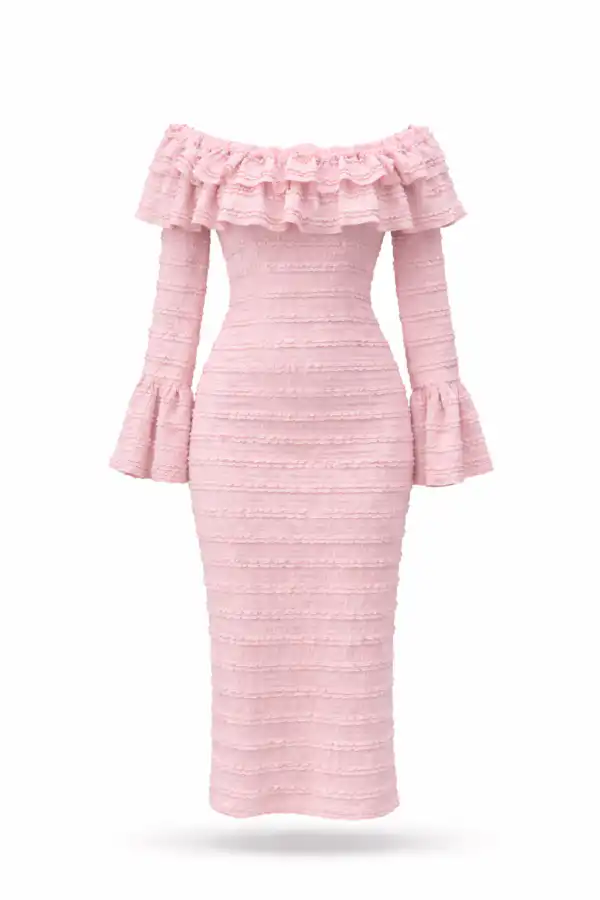 Рокля Rosé Ruffle - снимка 4