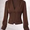 Елегантна риза Chocolate muse - снимка 2