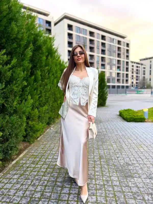 Сатенена пола Line Maxi - снимка 2