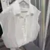 Риза лен без ръкав