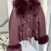 Кожено яке бургунди