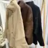 Кашмирена жилетка с джоб еко косъм - снимка 3
